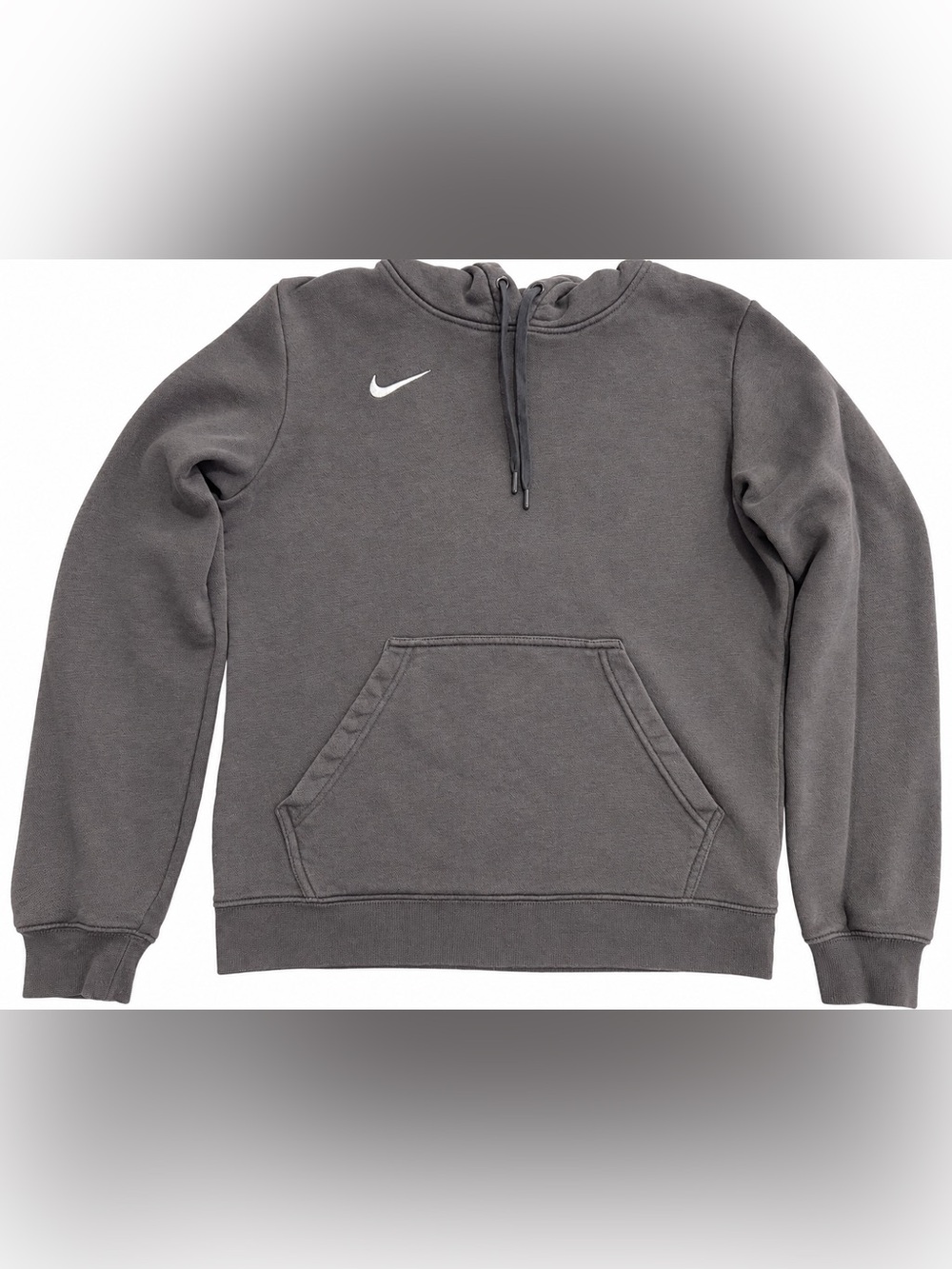 Nike Club Fleece Womens M Anthracite Gray Swoosh Pullover Hoodie